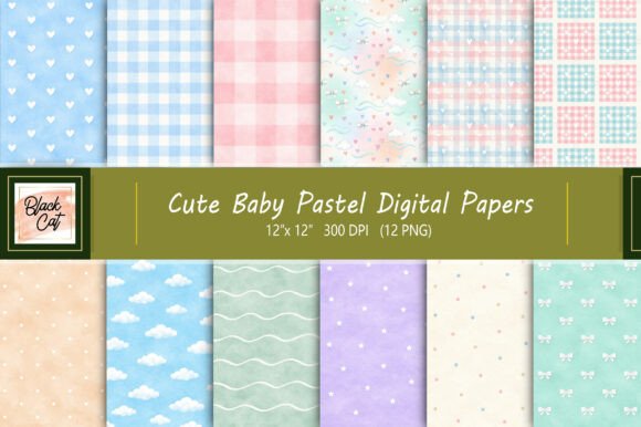 Download Cute Baby Pastel Digital Papers - Digital paper Collection