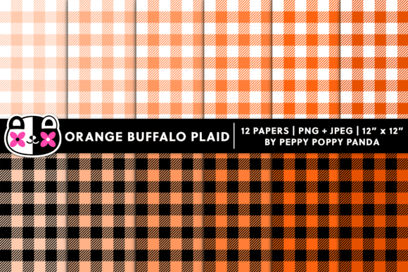 Download Orange Buffalo Plaid Digital Paper - Digital paper Collection