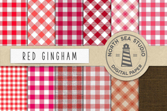 Download Red Gingham Digital Paper - Digital paper Collection