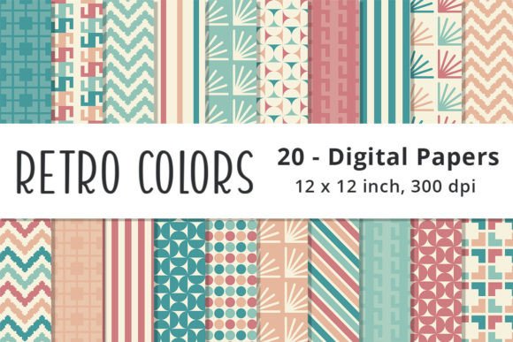 Download Retro Digital Paper Background Patterns - Digital paper Collection