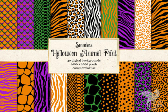 Download Halloween Animal Print Digital Paper - Digital paper Collection