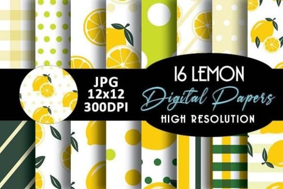 Download Lemon Digital Papers Patterns - Digital paper Collection