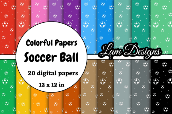 Download Hand-drawn Soccer Ball Digital Papers - Digital paper Collection