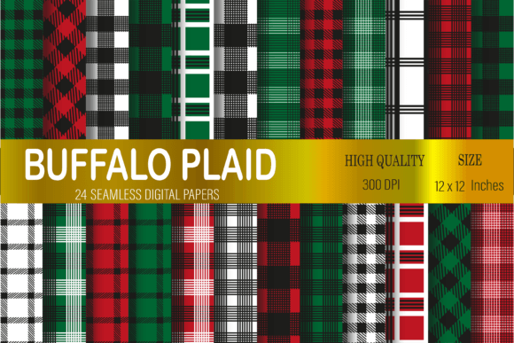 Download Christmas Buffalo Plaid Digital Paper - Digital paper Collection