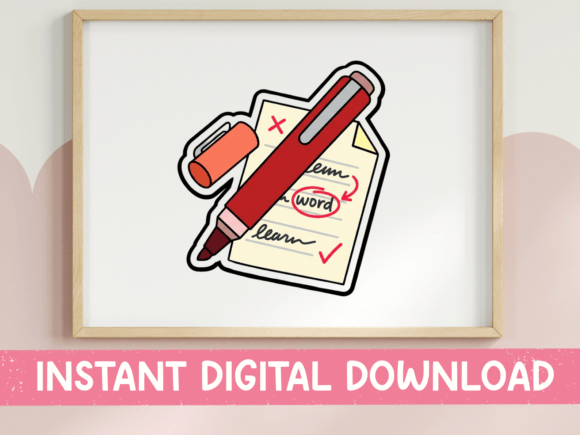 Download Red Pen Grading Paper Teacher Sticker - Premium Bundle