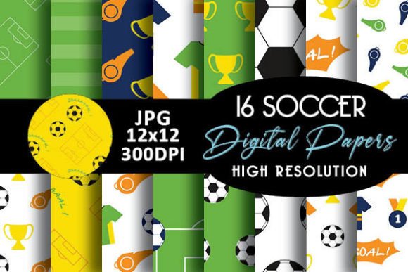 Download Soccer Sport Digital Papers Patterns - Digital paper Collection
