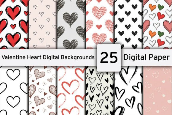 Download Valentine's Heart Digital Backgrounds - Digital backgrounds Collection