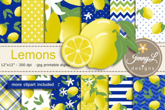 Download Lemon Digital Papers and Clipart - Digital paper Collection