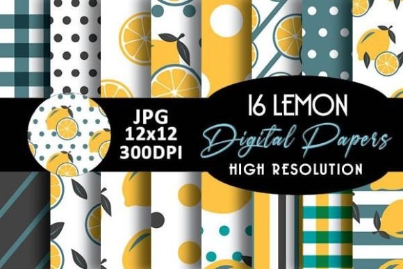 Download Dark Lemon Digital Papers Patterns - Digital paper Collection