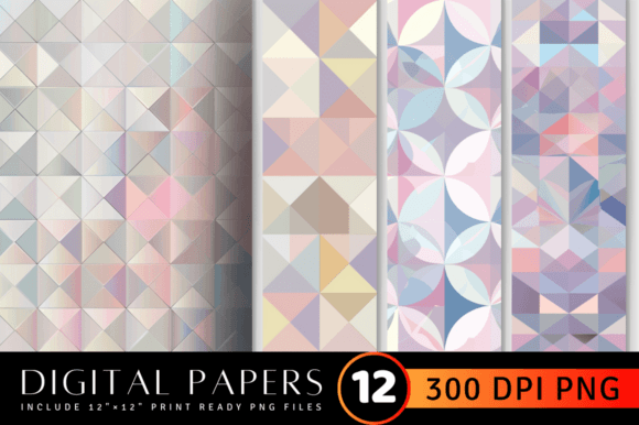 Download Pastel Geometric Digital Paper Backgroun - Digital paper Collection