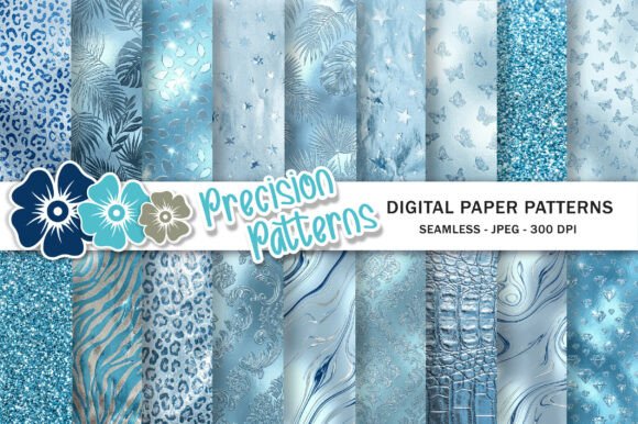 Download Light Blue Glam Digital Paper - Digital paper Collection