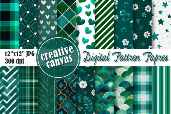 Download Emerald Green Digital Paper Bundle - Digital paper Collection