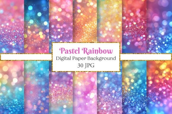 Download Pastel Rainbow Digital Backgrounds - Premium Resources