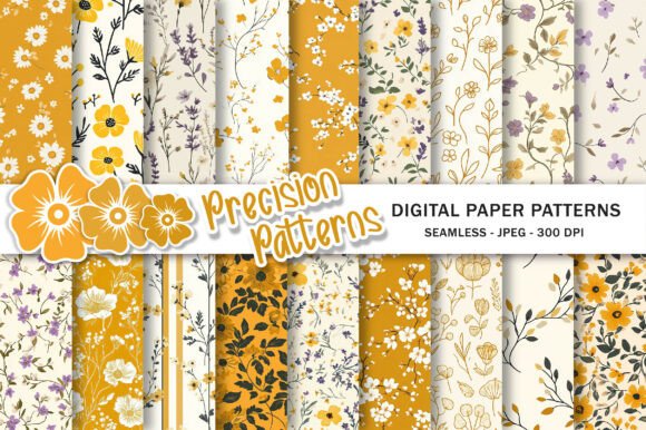 Download Flowers Digital Paper Patterns - Digital paper Collection