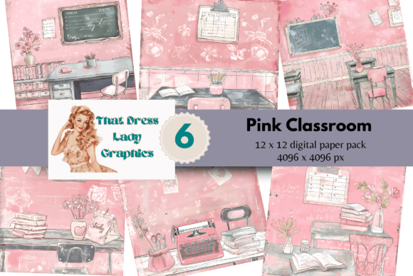 Download Pink Classroom Digital Papers PNG - Digital paper Collection