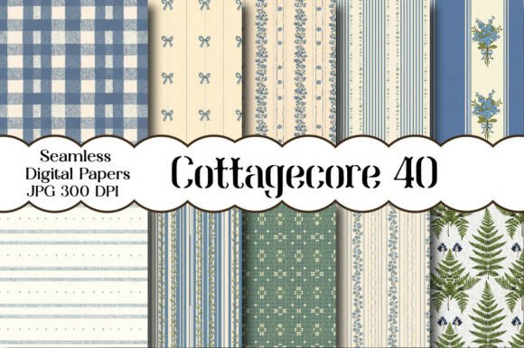 Download Cottagecore Seamless Digital Paper Set - Digital paper Collection