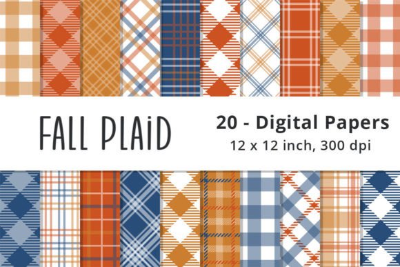 Download Fall Plaid Digital Paper Backgrounds - Digital paper Collection