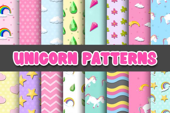 Download Unicorn Digital Paper Patterns - Digital paper Collection