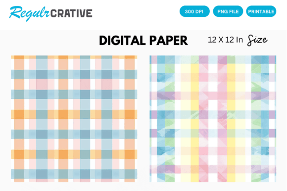 Download Pastel Gingham Digital Paper Pattern - Digital paper Collection