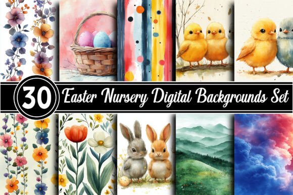 Download Easter Nursery Digital Backgrounds - Digital backgrounds Collection