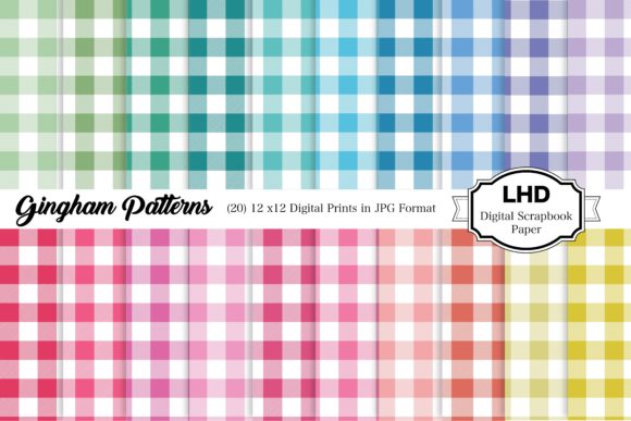 Download Rainbow Gingham Plaid Digital Papers - Digital paper Collection