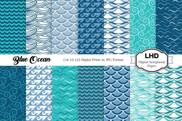 Download Blue Ocean Summer Digital Papers - Digital paper Collection