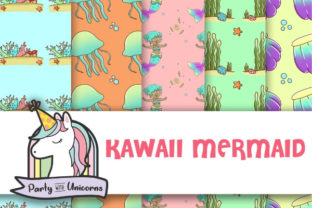 Download Kawaii Mermaid Digital Papers - Digital paper Collection