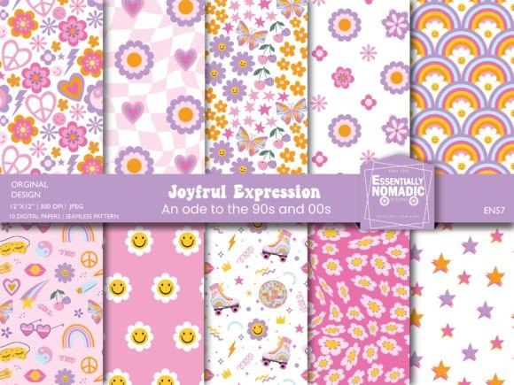 Download Y2k Aesthetic 90s Digital Paper Pattern - Digital paper Collection