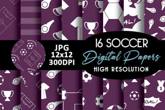 Download Purple Soccer Digital Papers Patterns - Digital paper Collection