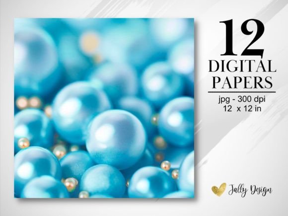 Download Light Blue Pearls Digital Paper - Digital paper Collection