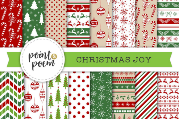 Download Christmas Nordic Green Red Digital Paper - Digital paper Collection