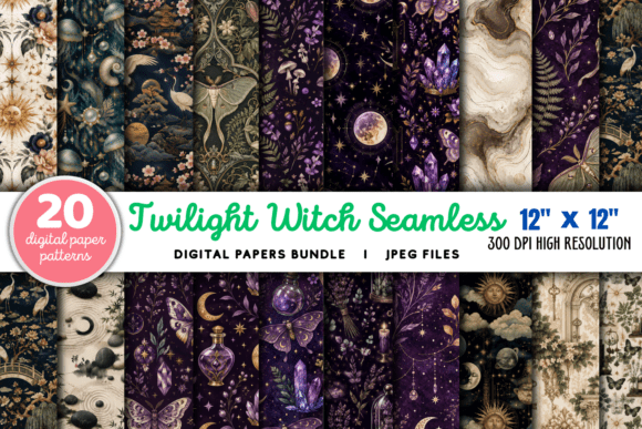 Download Twilight Witch Digital Paper Patterns - Digital paper Collection