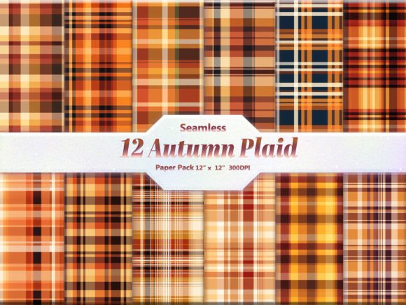 Download Seamless Autumn Plaid Digital Paper Pack - Digital paper Collection