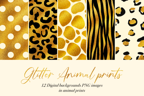Download Glitter Animal Prints | 12 Digital Paper - Digital paper Collection