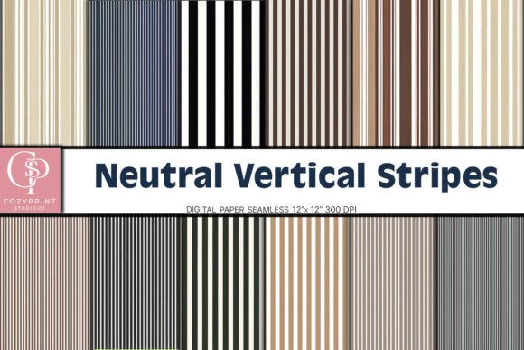 Download Neutral Vertical Stripes Digital Paper - Digital paper Collection
