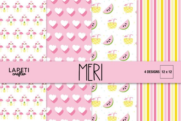 Download Flamingo Summer Digital Papers for Scrap - Digital paper Collection