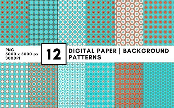 Download Acqua and Red Digital Paper - Digital paper Collection