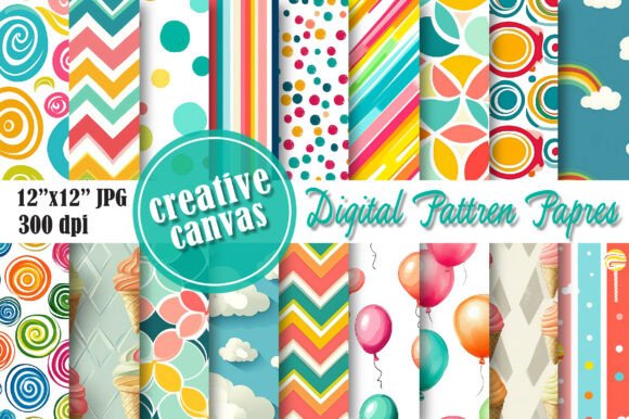 Download Cute Retro Digital Paper Bundle - Digital paper Collection