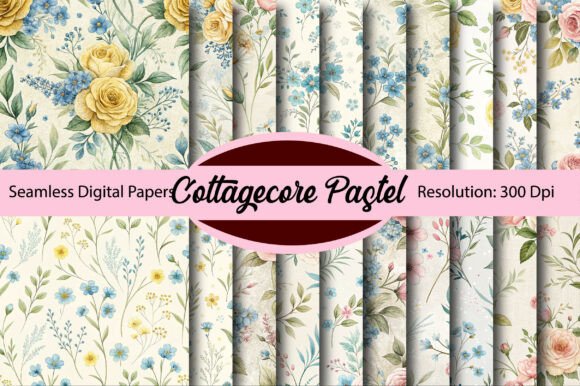 Download Cottagecore Pastel Digital Paper - Digital paper Collection