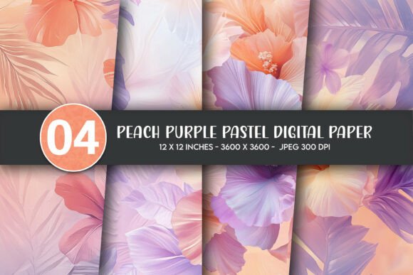 Download Peach Purple Pastel Digital Paper - Digital paper Collection