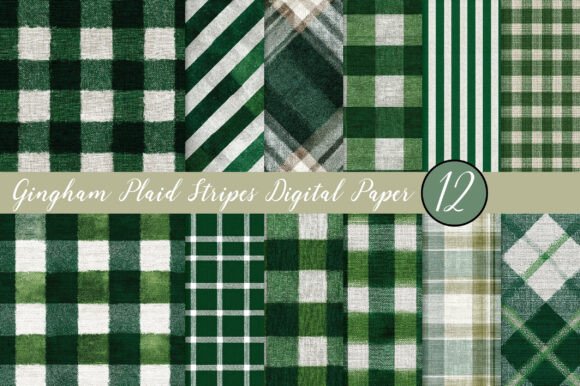 Download Gingham Plaid Stripes Digital Paper - Digital paper Collection